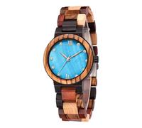 Tiong Womens Wooden Watch with All Wood Strap Analog Classic Design Colorful Bamboo Ladies Watches for Women, Couples, WMen02, fashion