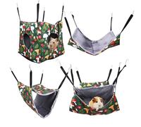 TiooDre Hamster Hammock House, 4pack Rat Hanging Bed Washable Guinea Pig Bed Soft Fluffy Rat Cage Accessories, Swing Hamster Toys Rat Hammocks for Cage Small Animal Glider Squirrel Playing Sleeping