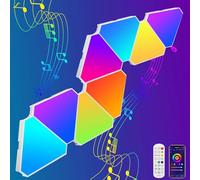 TiooDre LED Panel Light, RGB LED Light Panels 8 Pack RGB Gaming Panels with Remote & App Control Panel Sync to Music Colour Changing Wall Lights, Geometry Night Lamp for Room Bedroom Bar Gaming Setup
