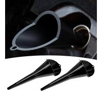 Tioollev 2 PCS Oil Funnel, Automotive Multi-Function Plastic Fuel Funnel with Long Neck, Universal Engine Oil Funnel for Filling Oils Gas Lubricants and Fluids, Car Accessories (2PCS-Black)