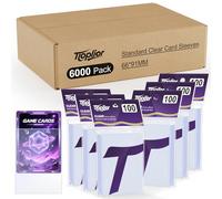 Tioplior 6000 Counts Card Sleeves,Soft Penny Sleeves for Trading Cards,Clear Plastic Card Protectors Fit for MTG,TCG,Baseball,Football,Sports,Game Cards