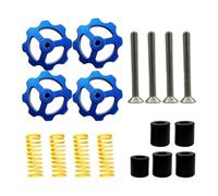TIOPY 17Pcs 3D Printer Hotbed Leveling Kit,4pcs Blue Aluminum Hand Twist Leveling Nut,4pcs Upgrade Springs, 4pcs Screws,5pcs Hot Bed Silicone Leveling Column Mounts for Ender 3/3 Pro/3v2/Ender 5/CR 10