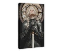 TIOQFJD Art Castle Poster The Holy War Knight Canvas Poster Bedroom Decor Landscape Office Room Decor Gift 12x18inch(30x45cm)
