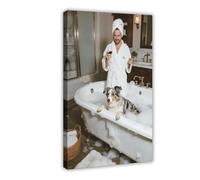 TIOQFJD Bathtub Australian Cattle Dog (1) Canvas Poster Bedroom Decor Landscape Office Room Decor Gift 12x18inch(30x45cm)