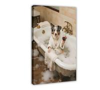 TIOQFJD Bathtub Australian Cattle Dog (4) Canvas Poster Bedroom Decor Landscape Office Room Decor Gift 24x36inch(60x90cm)