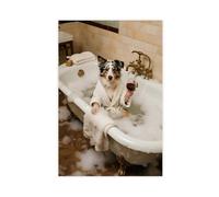 TIOQFJD Bathtub Australian Cattle Dog (4) Canvas Poster Bedroom Decor Landscape Office Room Decor Gift 12x18inch(30x45cm)