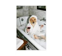 TIOQFJD Bathtub Chinese Farm Dog Bathroom (3) Canvas Poster Bedroom Decor Landscape Office Room Decor Gift 20x30inch(50x75cm)
