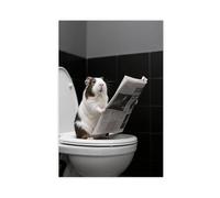 TIOQFJD Guinea Pig Toilet Reading (3) Canvas Poster Bedroom Decor Landscape Office Room Decor Gift 12x18inch(30x45cm)