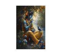 TIOQFJD The Art of Lord Krishna Canvas Poster Wall Art Decor Print Picture Paintings for Living Room Bedroom Decoration 20x30inch(50x75cm)