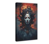 TIOQFJD The Indian Goddess Kali Canvas Poster Bedroom Decor Landscape Office Room Decor Gift 24x36inch(60x90cm)