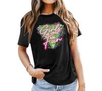 tiorhooe 80s T Shirts Women Retro 80s 90s Theme Party T-Shirt 80s 90s Fancy Dress Costume Outfits Tops