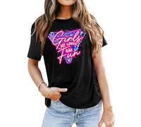 tiorhooe 80s T Shirts Women Retro 80s 90s Theme Party T-Shirt 80s 90s Fancy Dress Costume Outfits Tops