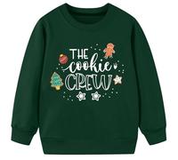 tiorhooe Christmas Jumper Kids The Cookie Crew Sweatshirt Xmas Holiday Crewneck Sweater 3-9 Years (Green1,110)