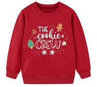 tiorhooe Christmas Jumper Kids The Cookie Crew Sweatshirt Xmas Holiday Crewneck Sweater 3-9 Years (Red1,110)