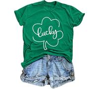 tiorhooe St Patricks Day T Shirt Women Lucky Shamrock Tshirt Ladies Irish Short Sleeve Top