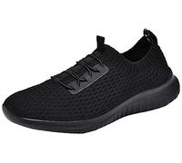 TIOSEBON Slip On Shoes Women, Lightweight Walking Casual Trainers, Ladies Breathable Walking Running Work Sneaker with Memory Foam 8 UK 2123 All Black