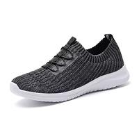 TIOSEBON Womens Slip On Trainers Shoes Lightweight Walking Casual Running Sneakers 3.5 UK Dark Gray