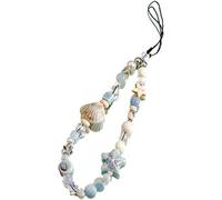 Tiosen Beach Shell Pearl Phone Charm, Beaded Wristlet Chain, Anti-Lost Camera Strap, Car Key Lanyard with Fixed Beads