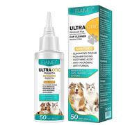 Tioueo Dog Ear Cleaner for Infection, Itching & Odour Relief - Ear Drops for Dogs & Cats - Hypoallergenic, Vegan, Alcohol-Free Ear Care Solution for Yeast Infection & Wax Build-Up Removal