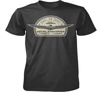 Tiovcoo Mens Goldwing Retro Short-Sleeve T-Shirt, Black O-Neck Adult Tee Black L
