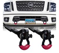 TIOYAR Front Tow Hook Mount Bracket and D-Ring Compatible with 2017-2021 Nissan Titan RS149, Black Steel, Powder Coated, Tow Hook Mount