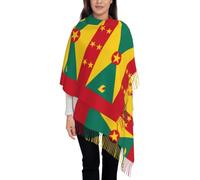 TIOYREVENO Women's Scarf Shawls and Wraps,Artistic Grenada Flag Print,Unisex Soft Classic Warm Winter,Perfect for Everyone,Evening Dresses Travel Office Winter Wedding Cashmere Feel Large Scarves.