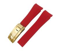 TIOYW 20mm 21mm 22mm Rubber Watchband Fit For Rolex Submariner GMT Master Daytona Silicone Strap Black Watch Band Bracelet(Red golden,22mm)