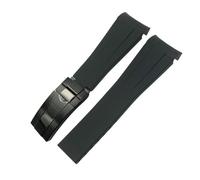 TIOYW 20mm 21mm 22mm Rubber Watchband Fit For Rolex Submariner GMT Master Daytona Silicone Strap Black Watch Band Bracelet(Black black,20mm)