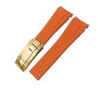 TIOYW 20mm 21mm 22mm Rubber Watchband Fit For Rolex Submariner GMT Master Daytona Silicone Strap Black Watch Band Bracelet(Orange golden,21mm)