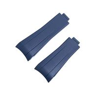 TIOYW 20mm Rubber Watch Band Black Adjustable Fold Buckle Watch Band for Rolex Strap for Submariner GMT OYSTERFLEX Daytona Bracelet (Color : Blue, Size : Gold Buckle)