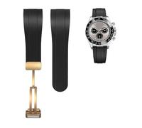 TIOYW 22mm Curved End Rubber Watchband for Rolex Submariner DAYTONA GMT Yacht-Master Silicone Strap Black Watch Band Sports Bracelet(Black)