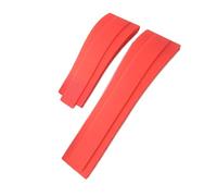 TIOYW Natural Rubber Watchband 20mm Suitable for Rolex Submariner Daytona Yatch Master GMT Silicone Watch strap(Red,Matte Silver)