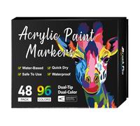 Tip Acrylic Paint Marker Pens Set for Rock Ceramic Wood Canvas Plastic and DIY Craft Projects (A, One Size)