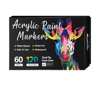 Tip Acrylic Paint Marker Pens Set for Rock Ceramic Wood Canvas Plastic and DIY Craft Projects (B, One Size)