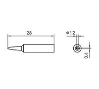 TIP CHISEL 1.2MM Tools Soldering Irons - TIP, CHISEL, 1.2MM, For Use With: WXP 65, SVHC: No SVHC , Tip / Nozzle Style: Chisel, Tip / Nozzle Width: 1.2mm, Height: 0.4mm, Length: 28mm