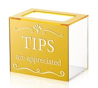 Tip Jars for Money Acrylic Tip Cash Box Donation Tip Bucket Storage Container Suggestion Box Raffle Cash Box