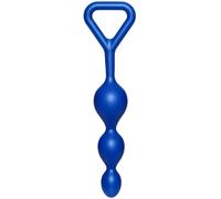 Tip Off Blue Silicone Anal Beads - 7 Inch