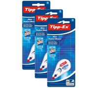 TIP p-Ex Mini Pocket Mouse Correction Tape 6 m x 5 mm, Ideal for Home Office, School or Office - Pack of 3