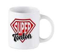 Tip Top Tshirt Super Tonton Coffee Mug, Ceramic Mugs, black/red