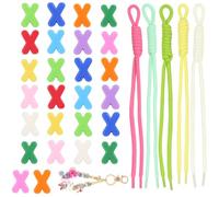 Tiparts 26 Pcs Large Letter Beads,20 MM Colorful Alphabet X Beads with 5 Paracord for DIY Bracelets Necklaces Keychains Shoelace Decorations.
