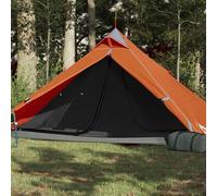 Tipi Camping Tent Orange 255x153x130 cm 185T Polyester PU Coated Waterproof 1-P