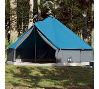 Tipi Tent 12-Person Blue 185T Polyester PU Coated Family 305x305x200cm +E-Port.
