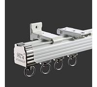 TIPIACE Curtain Single Tracks Heavy-Duty Curtain Rails for Office and Living Room,Ceiling or Wall Mount (White)