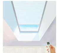 TIPIACE Hard-Wired Motorized Skylight Roof Window Cellular Honeycomb Full Blackout Waterproof Blinds Curtain Suitable Skylight Glass Room Sloping Roof Room (Pure White 93021A)