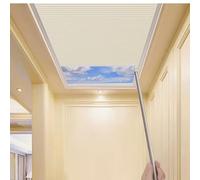 TIPIACE Manual Skylight Roof Window Cellular Honeycomb Full Blackout Waterproof Fabric Curtain Blinds，Light Blocking Thermal Insulation Blinds for Skylight (khaki 93021C)