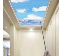 TIPIACE Manual Skylight Roof Window Cellular Honeycomb Full Blackout Waterproof Fabric Curtain Blinds for Skylight (Blue Sky 93021I)