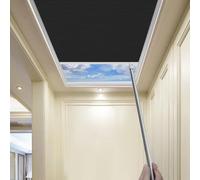 TIPIACE Manual Skylight Roof Window Cellular Honeycomb Full Blackout Waterproof Fabric Curtain Blinds for Skylight (Black 93021N)