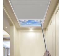 TIPIACE Manual Skylight Roof Window Cellular Honeycomb Full Blackout Waterproof Fabric Curtain Blinds for Skylight (Grey 93021E)