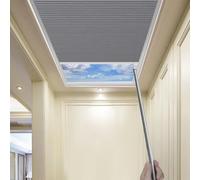 TIPIACE Manual Skylight Roof Window Cellular Honeycomb Full Blackout Waterproof Fabric Curtain Blinds for Skylight (Dark Grey 93021F)
