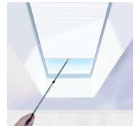 TIPIACE Manual Skylight Roof Window Cellular Honeycomb Half Blackout Waterproof Fabric Curtain Blinds for Skylight (white 93020A)